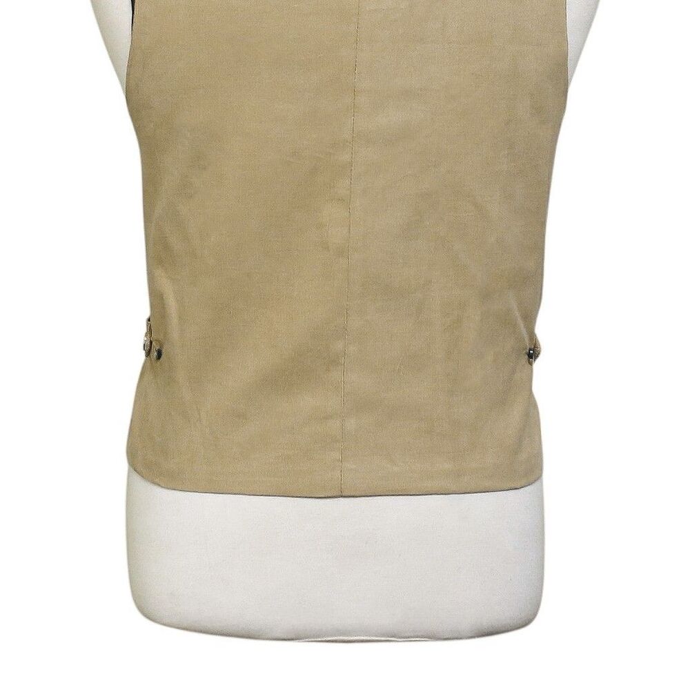 Mens Plaid Vest 44R Blue Green Beige Wool Waistcoat XL Western Casual Wedding - Picture 9 of 9